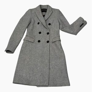 ZARA Woman MANTECO LIGHT GREY WOOL BLEND Double Breasted COAT Jacket Size XS